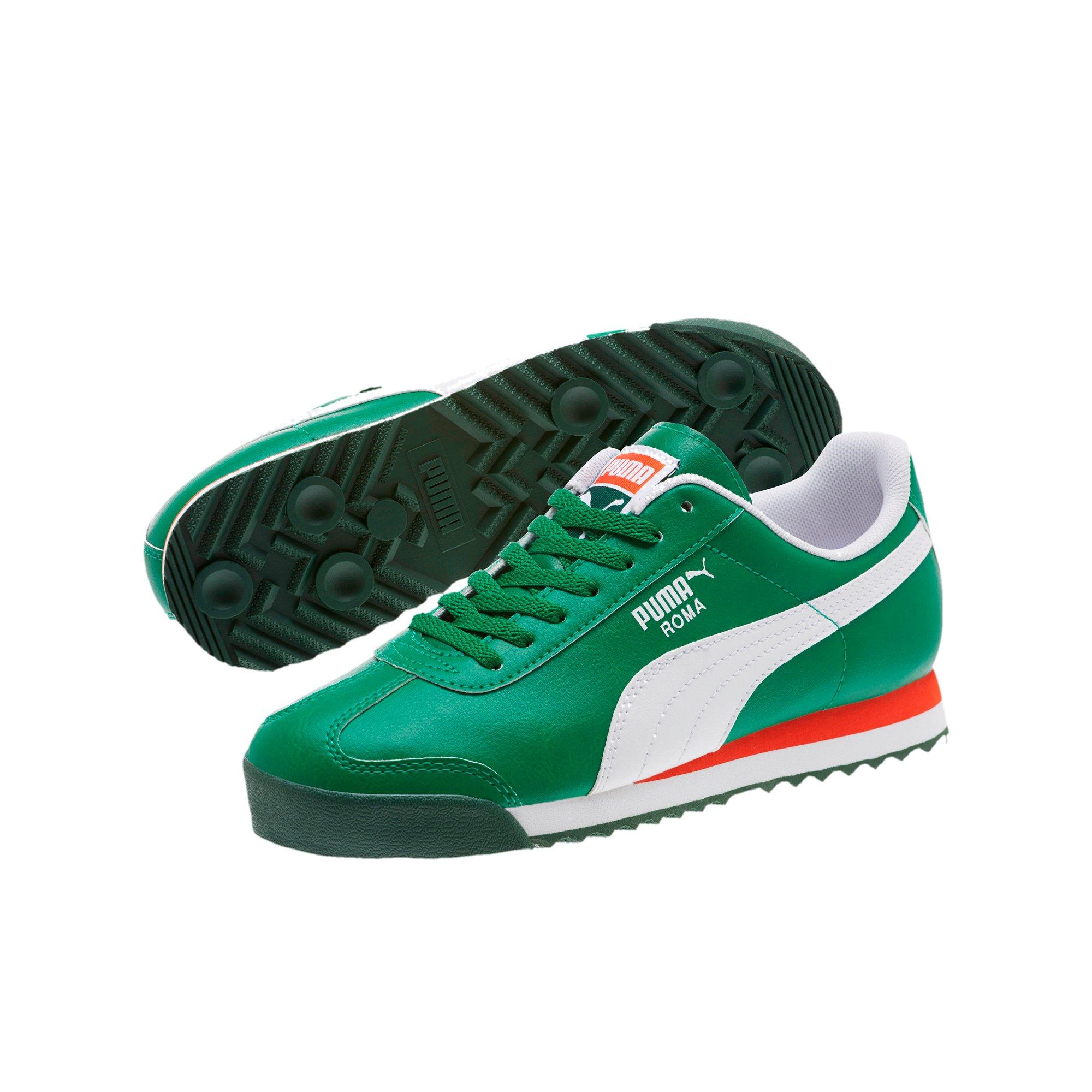 Puma roma green and hot sale white